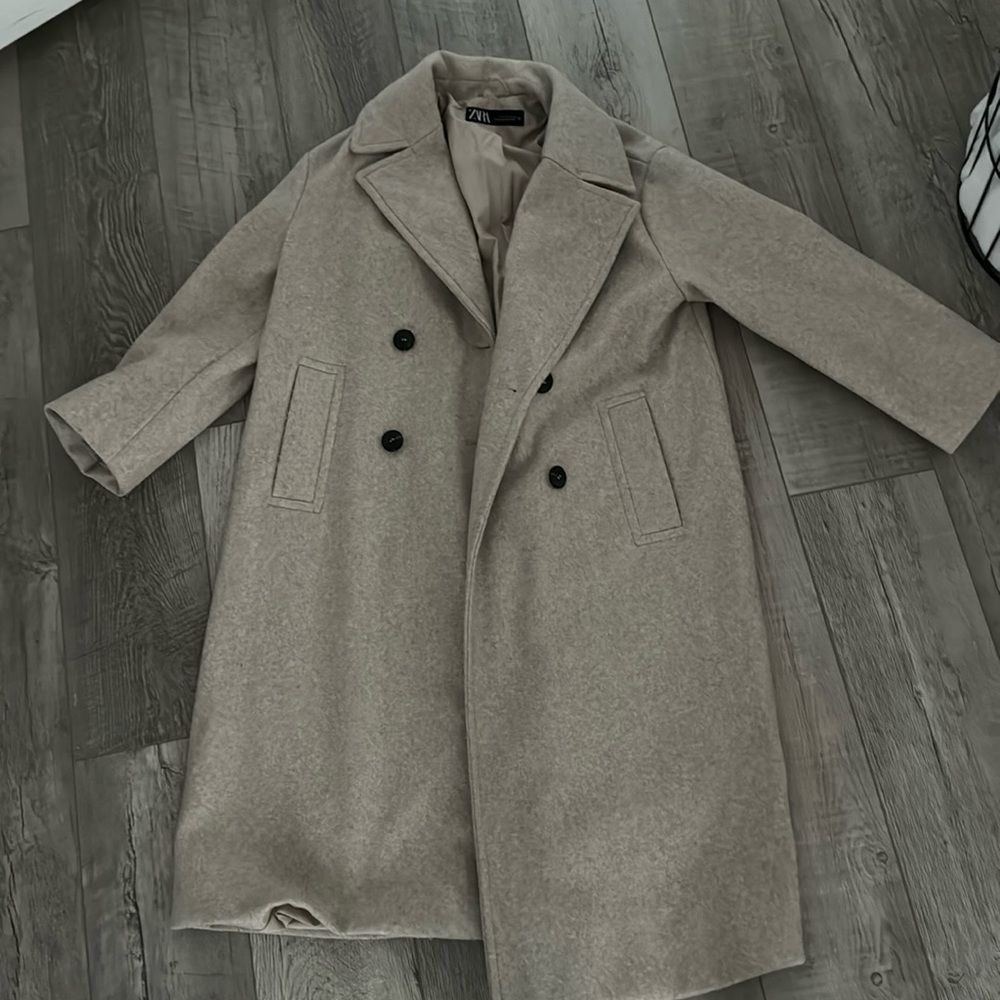 Zara Peacoat oatmeal color